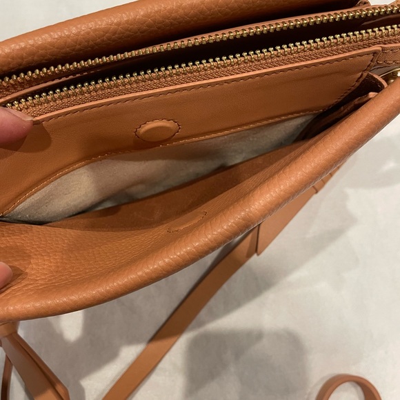 Genuine Oroton cross body in soft tan. - Picture 3 of 7